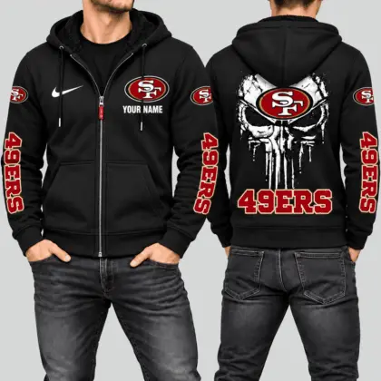 San Francisco 49ers | NFL Skull Back Zip Hoodie