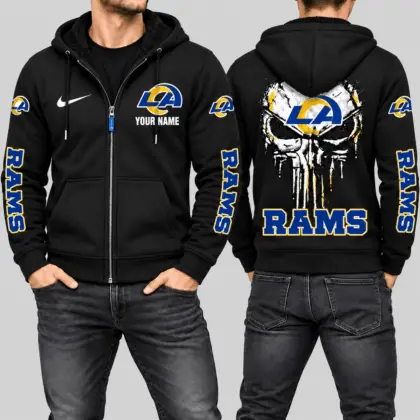 Los Angeles Rams | NFL Skull Back Zip Hoodie