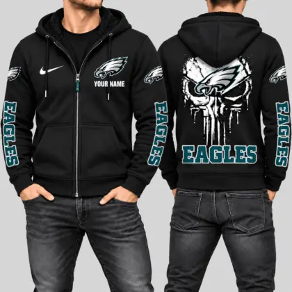 Philadelphia Eagles | NFL Skull Back Zip Hoodie