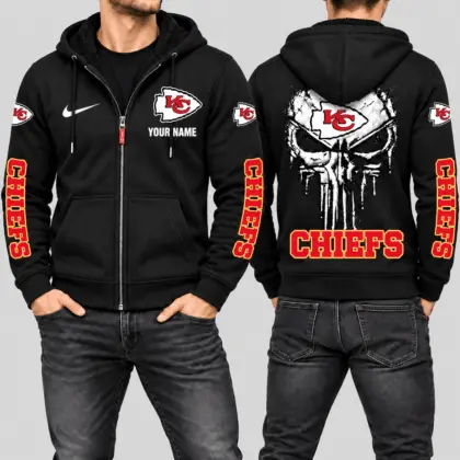Kansas City Chiefs | NFL Skull Back Zip Hoodie