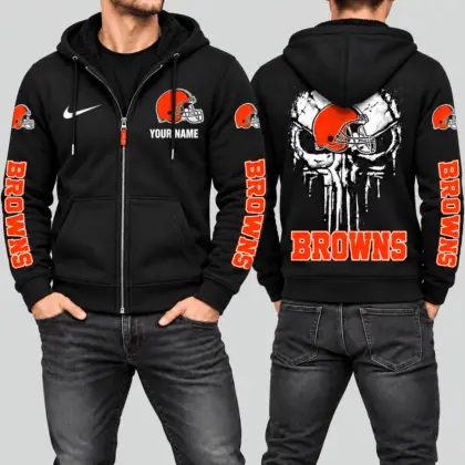 Cleveland Browns | NFL Skull Back Zip Hoodie
