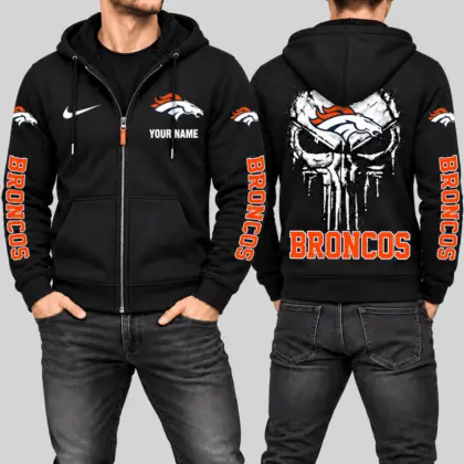 Denver Broncos | NFL Skull Back Zip Hoodie