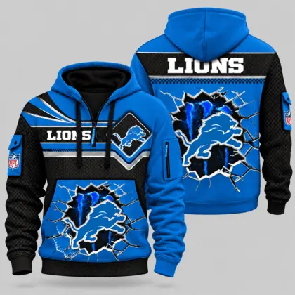 Detroit Lions | NFL Cracked Wall Half Zip Hoodie