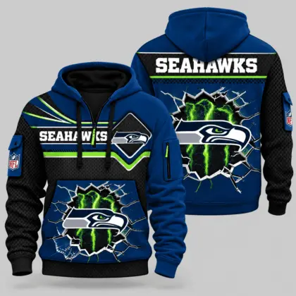 Seattle Seahawks | NFL Cracked Wall Half Zip Hoodie