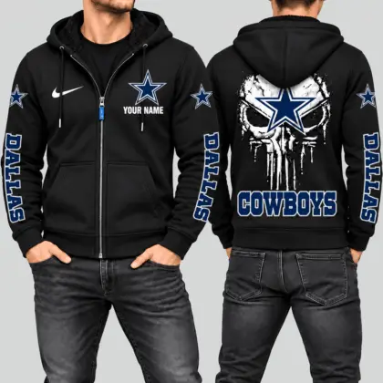 Dallas Cowboys | NFL Skull Back Zip Hoodie