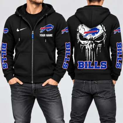 Buffalo Bills | NFL Skull Back Zip Hoodie