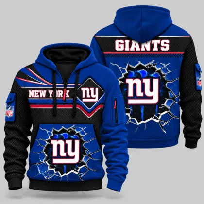 New York Giants | NFL Cracked Wall Half Zip Hoodie
