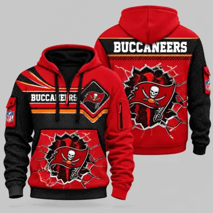 Tampa Bay Buccaneers | NFL Cracked Wall Half Zip Hoodie