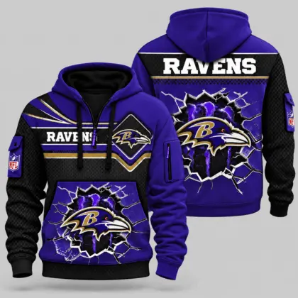 Baltimore Ravens | NFL Cracked Wall Half Zip Hoodie