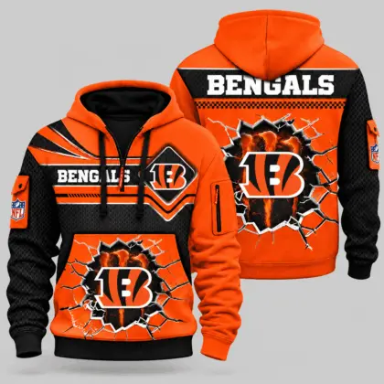 Cincinnati Bengals | NFL Cracked Wall Half Zip Hoodie