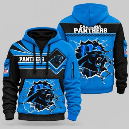 Carolina Panthers | NFL Cracked Wall Half Zip Hoodie