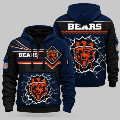 Chicago Bears | NFL Cracked Wall Half Zip Hoodie