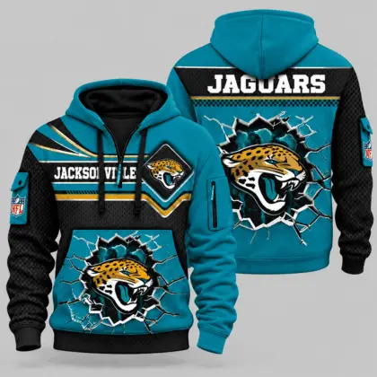 Jacksonville Jaguars | NFL Cracked Wall Half Zip Hoodie