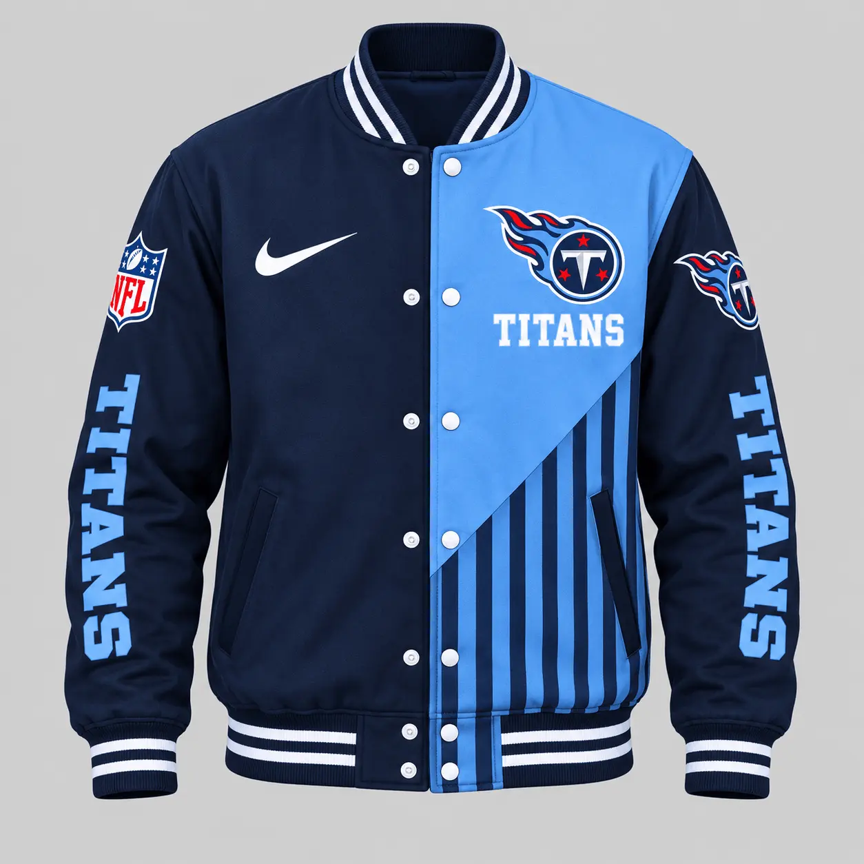 Tennessee Titans | NFL Split Panel Baseball Jacket Jogger Set - Image 2