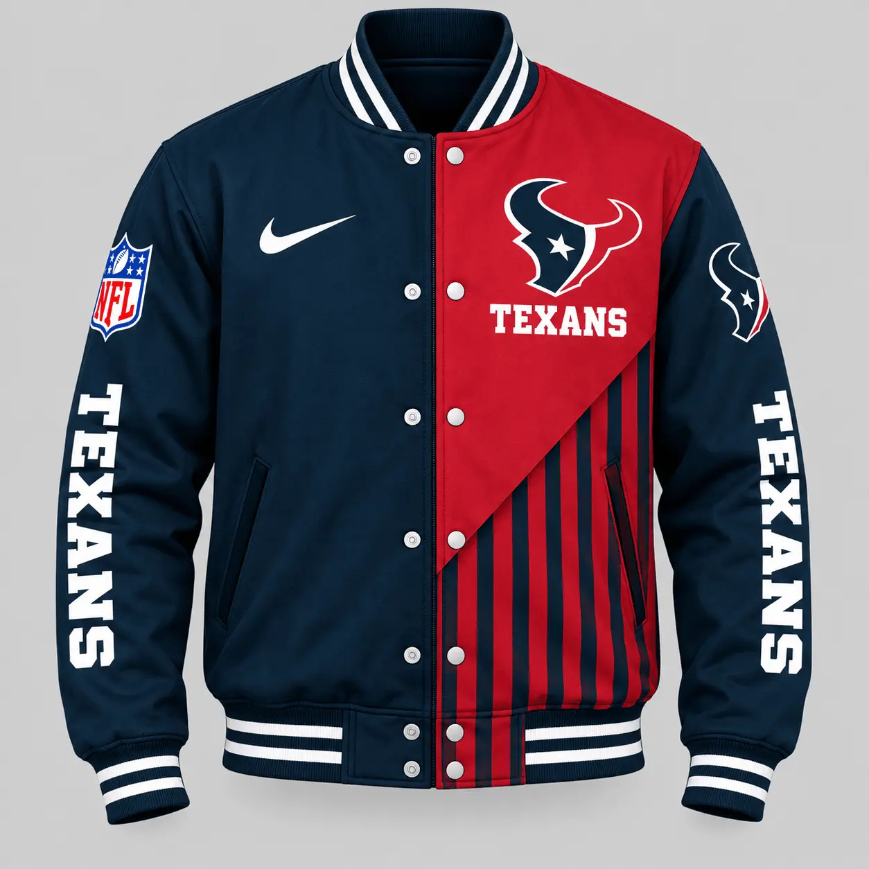 Houston Texans | NFL Split Panel Baseball Jacket Jogger Set - Image 2