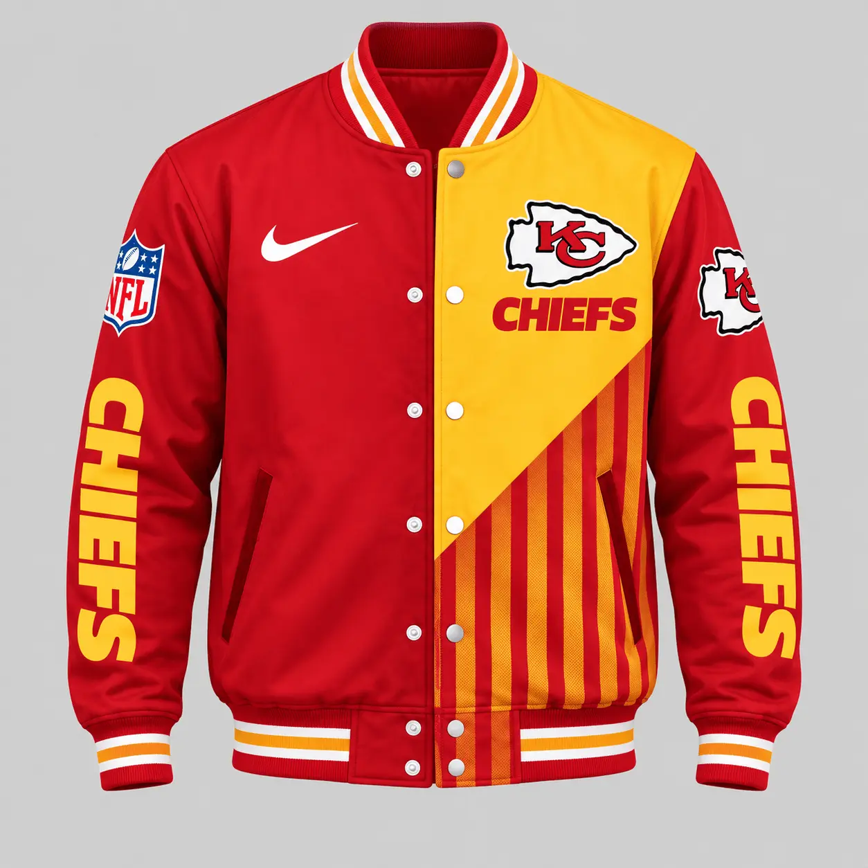Kansas City Chiefs | NFL Split Panel Baseball Jacket Jogger Set - Image 2