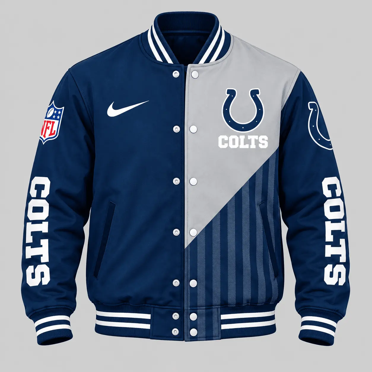 Indianapolis Colts | NFL Split Panel Baseball Jacket Jogger Set - Image 2