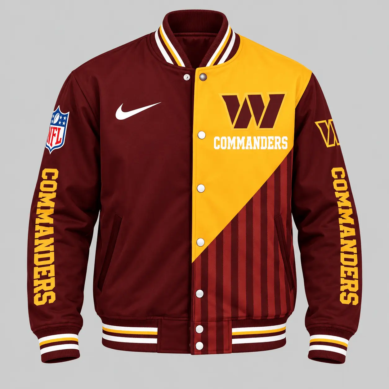 Washington Commanders | NFL Split Panel Baseball Jacket Jogger Set - Image 2