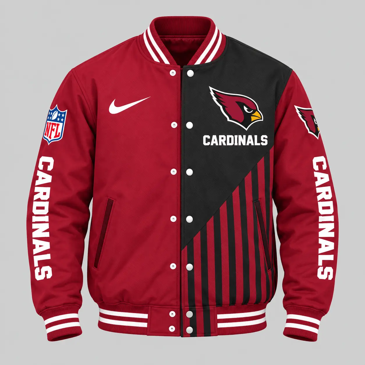 Arizona Cardinals | NFL Split Panel Baseball Jacket Jogger Set - Image 2