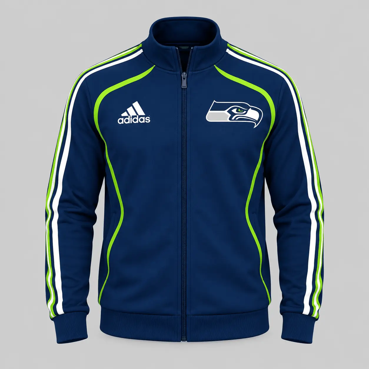 Seattle Seahawks | NFL Piped Track Jacket Jogger Set - Image 2