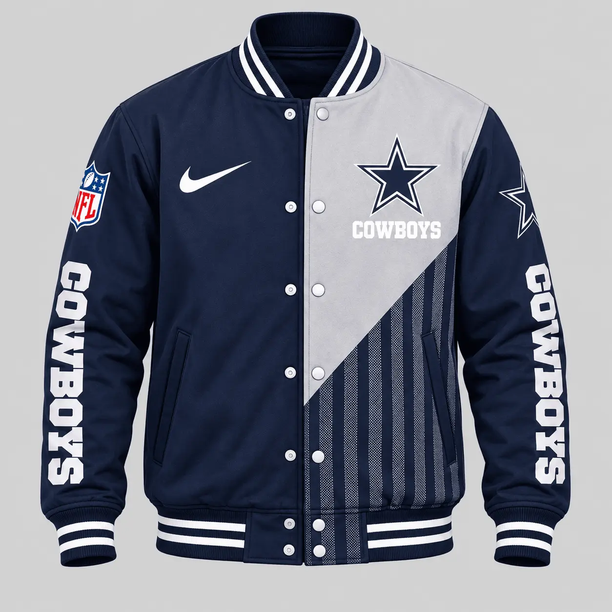 Dallas Cowboys | NFL Split Panel Baseball Jacket Jogger Set - Image 2