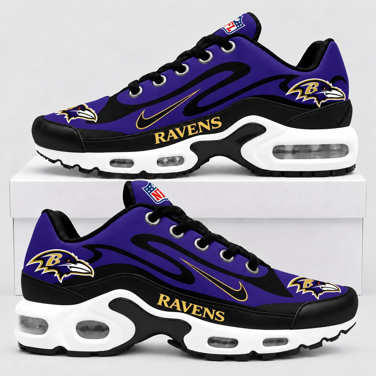 Baltimore Ravens | Premium NFL Sport Stripe Air Max Shoes TD