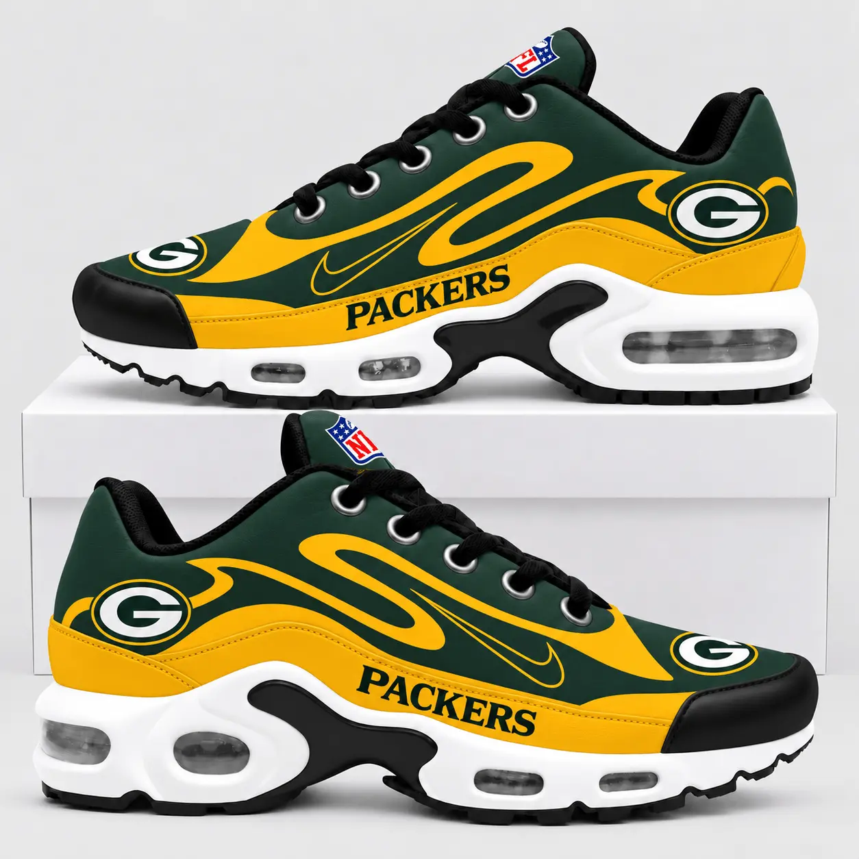 Green Bay Packers | Premium NFL Sport Stripe Air Max Shoes TD