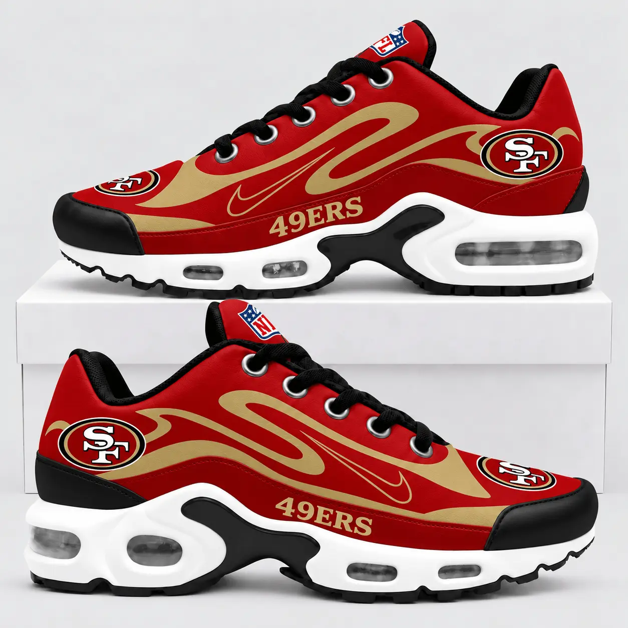 San Francisco 49ers | Premium NFL Sport Stripe Air Max Shoes TD