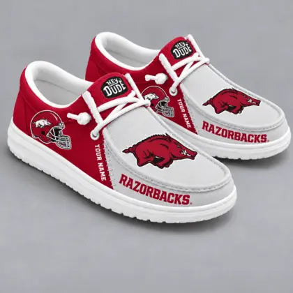 Arkansas Razorbacks | Premium NCAA Game Day Lace Up Loafer Shoes TD