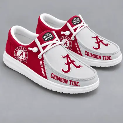 Alabama Crimson Tide | Premium NCAA Game Day Lace Up Loafer Shoes TD