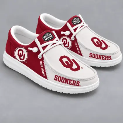 Oklahoma Sooners | Premium NCAA Game Day Lace Up Loafer Shoes TD