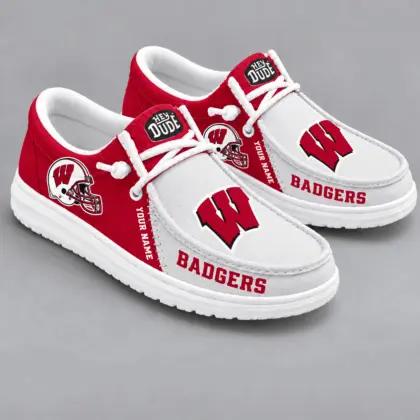 Wisconsin Badgers | Premium NCAA Game Day Lace Up Loafer Shoes TD