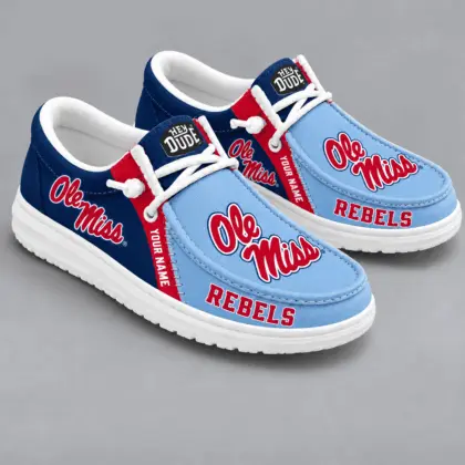 Ole Miss Rebels | Premium NCAA Game Day Lace Up Loafer Shoes TD