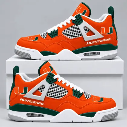 Miami Hurricanes | Premium NCAA Game Day Mesh AJ4 Shoes TD