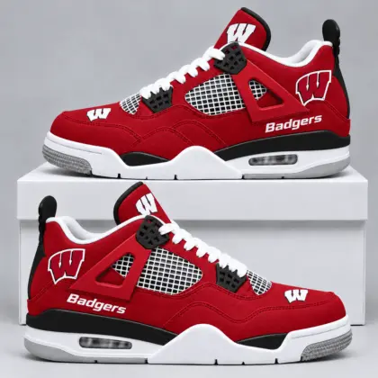 Wisconsin Badgers | Premium NCAA Game Day Mesh AJ4 Shoes TD