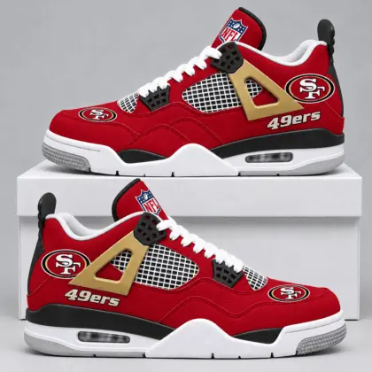 San Francisco 49ers | Premium NFL Retro Game Day AJ4 Shoes TD