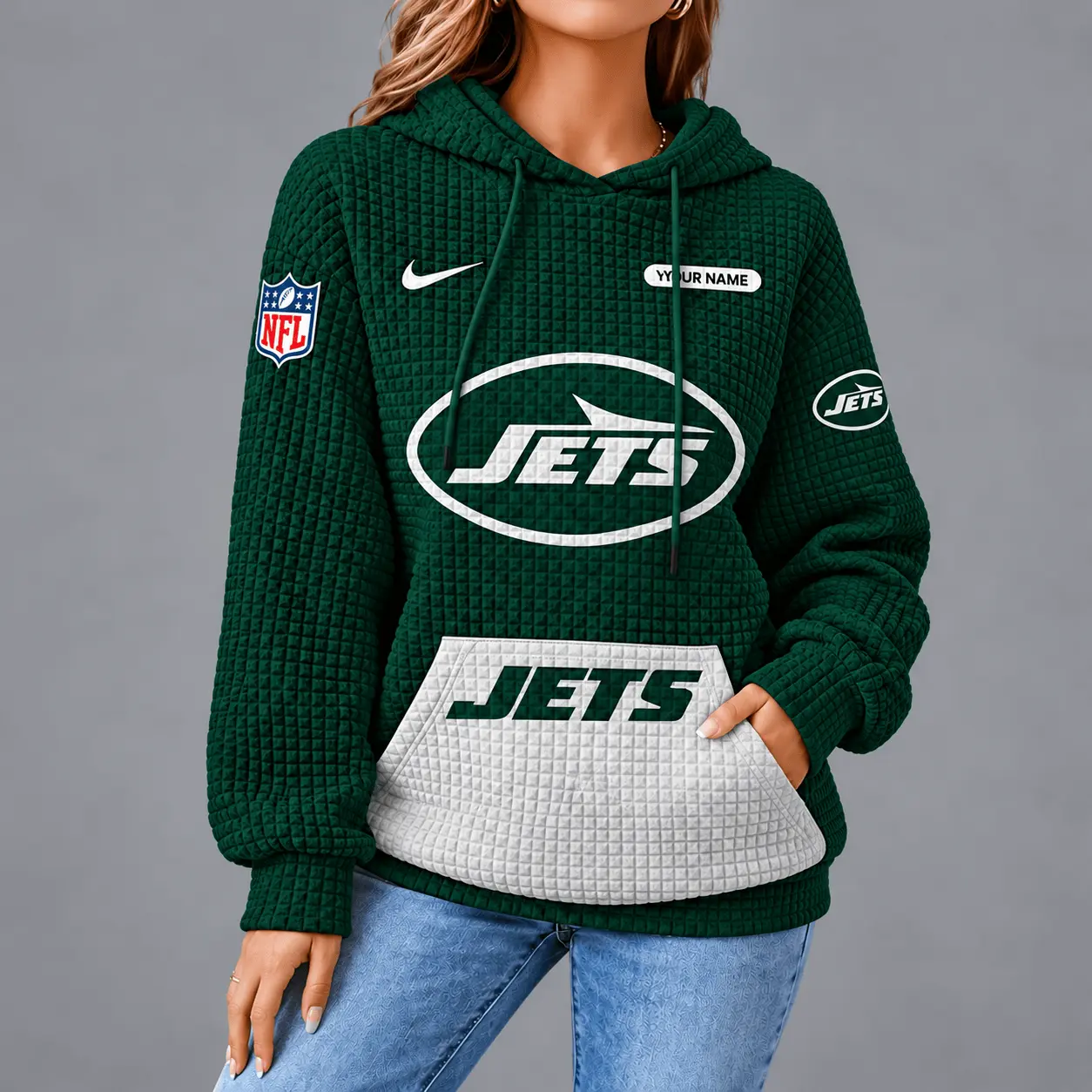 New York Jets | Premium NFL Cozy Two Tone Unisex Waffle Hoodie TD