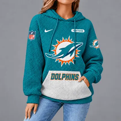 Miami Dolphins | Premium NFL Cozy Two Tone Unisex Waffle Hoodie TD