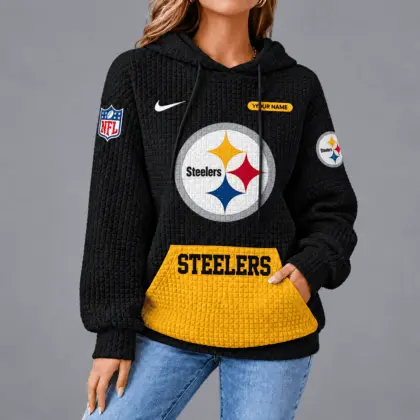 Pittsburgh Steelers | Premium NFL Cozy Two Tone Unisex Waffle Hoodie TD
