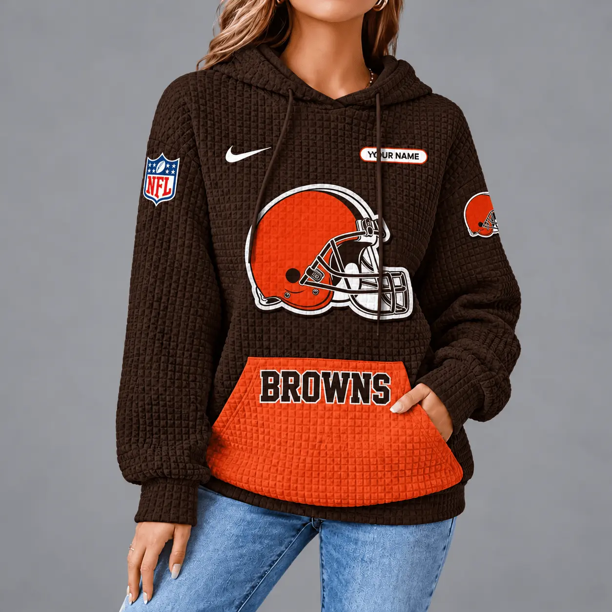Cleveland Browns | Premium NFL Cozy Two Tone Unisex Waffle Hoodie TD