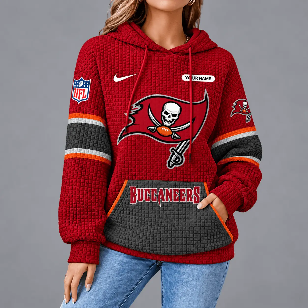 Tampa Bay Buccaneers | Premium NFL Cozy Two Tone Unisex Waffle Hoodie TD