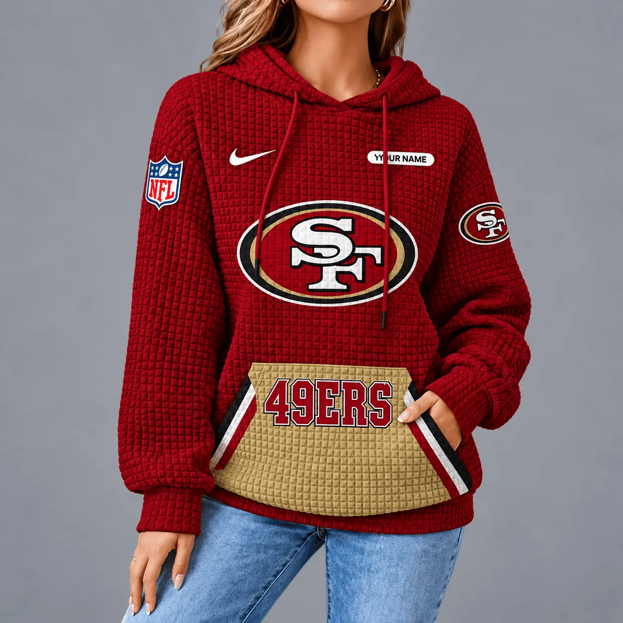 San Francisco 49ers | Premium NFL Cozy Two Tone Unisex Waffle Hoodie TD