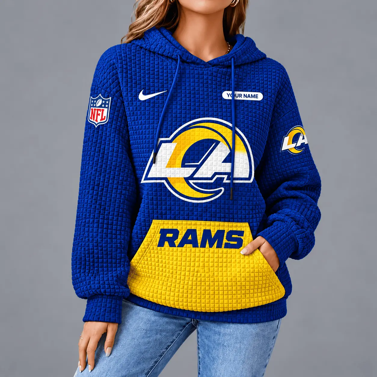 Los Angeles Rams | Premium NFL Cozy Two Tone Unisex Waffle Hoodie TD