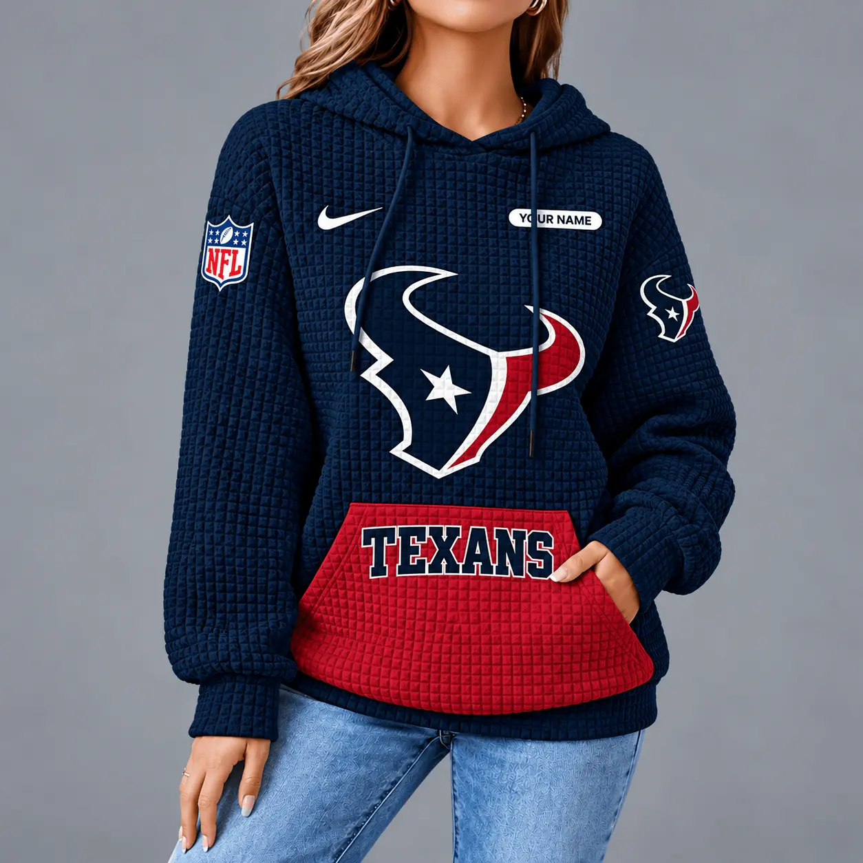 Houston Texans | Premium NFL Cozy Two Tone Unisex Waffle Hoodie TD