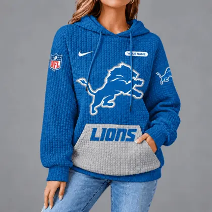 Detroit Lions | Premium NFL Cozy Two Tone Unisex Waffle Hoodie TD