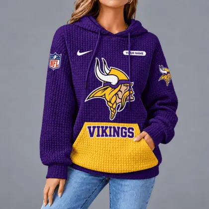 Minnesota Vikings | Premium NFL Cozy Two Tone Unisex Waffle Hoodie TD