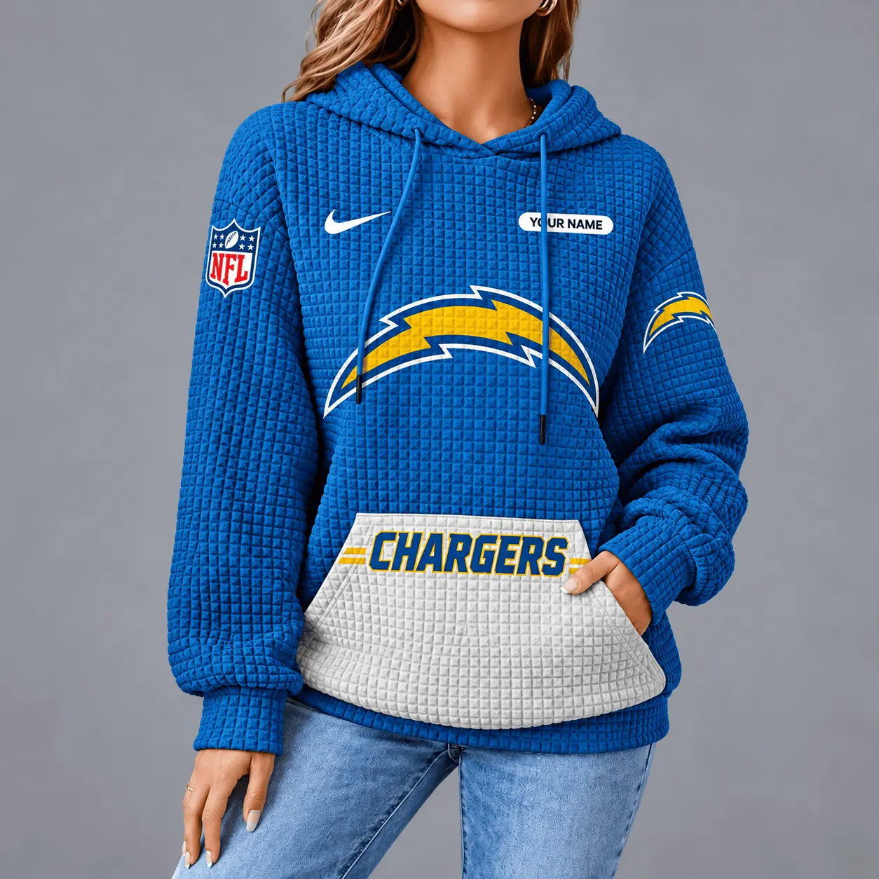 Los Angeles Chargers | Premium NFL Cozy Two Tone Unisex Waffle Hoodie TD