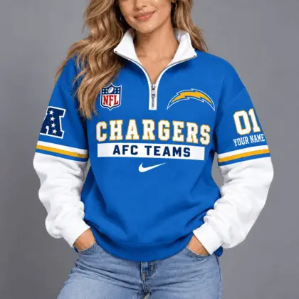 Los Angeles Chargers | Premium NFL Classic Varsity Style Quarter-Zip Sweatshirt TD