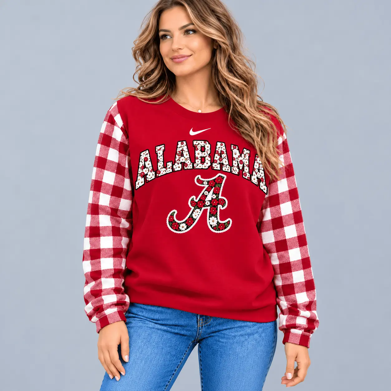 Alabama Crimson Tide | Premium NCAA Vintage Daisy Flower Sweatshirt TD - Image 2