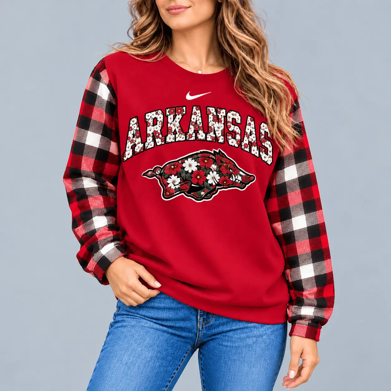 Arkansas Razorbacks | Premium NCAA Vintage Daisy Flower Sweatshirt TD - Image 2
